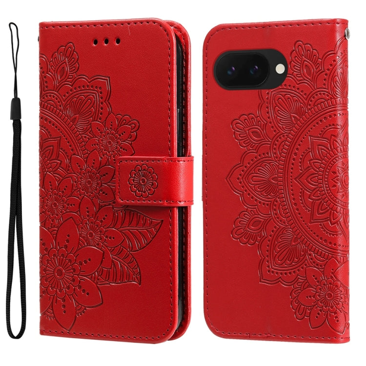 Custodia per telefono in pelle goffrata con fiori a 7 petali, For Google Pixel 11 Pro XL, For Google Pixel 11 / Pixel 11 Pro, For Google Pixel 10a, For Google Pixel 9a