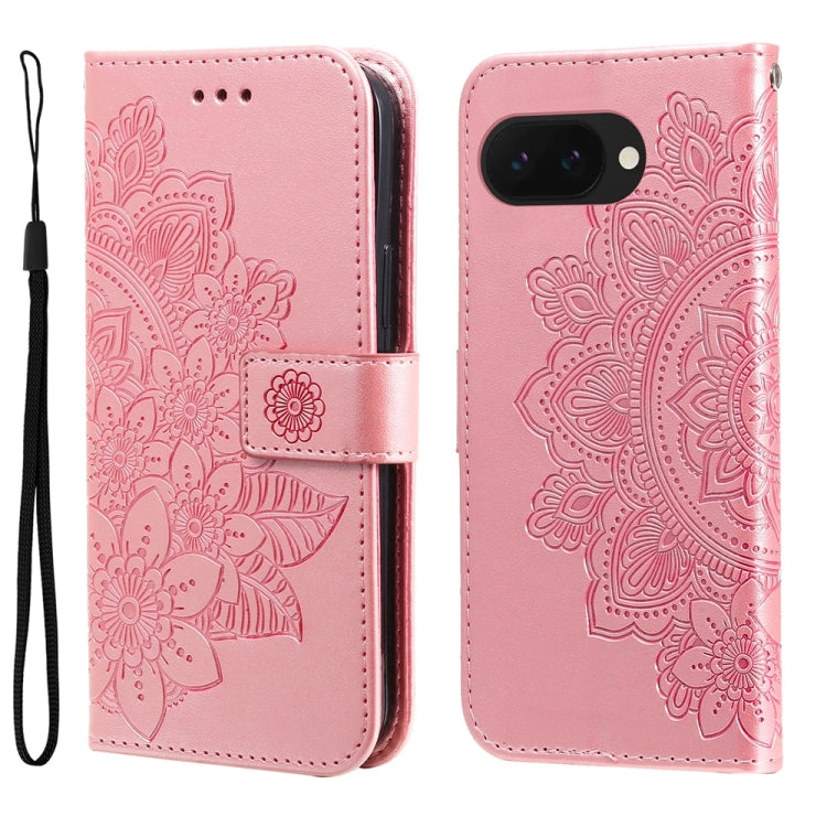Custodia per telefono in pelle goffrata con fiori a 7 petali, For Google Pixel 11 Pro XL, For Google Pixel 11 / Pixel 11 Pro, For Google Pixel 10a, For Google Pixel 9a