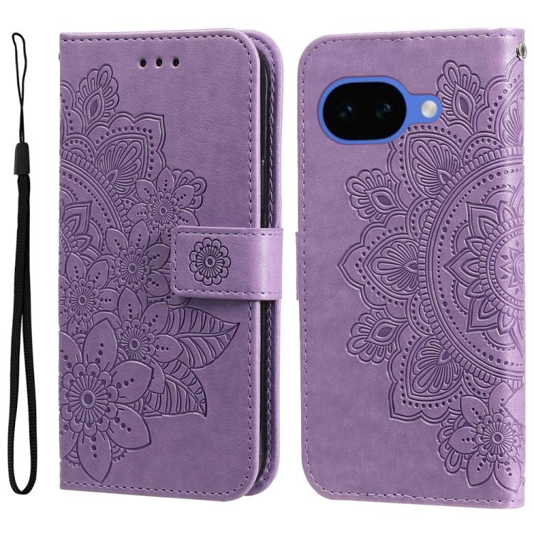 Custodia per telefono in pelle goffrata con fiori a 7 petali, For Google Pixel 11 Pro XL, For Google Pixel 11 / Pixel 11 Pro, For Google Pixel 10a, For Google Pixel 9a