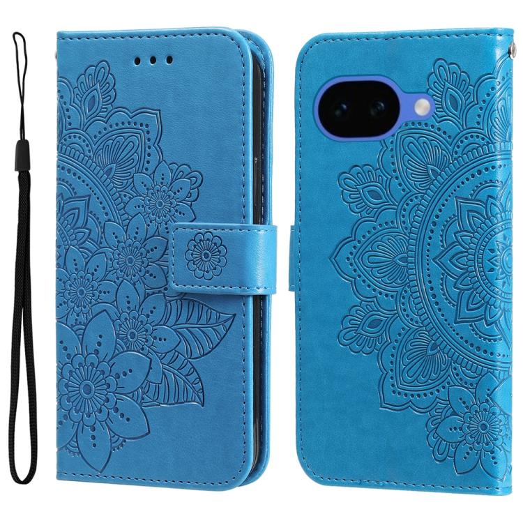 Custodia per telefono in pelle goffrata con fiori a 7 petali, For Google Pixel 11 Pro XL, For Google Pixel 11 / Pixel 11 Pro, For Google Pixel 10a, For Google Pixel 9a