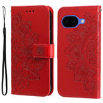 Custodia per telefono in pelle goffrata con fiori a 7 petali, For Google Pixel 11 Pro XL, For Google Pixel 11 / Pixel 11 Pro, For Google Pixel 10a, For Google Pixel 9a