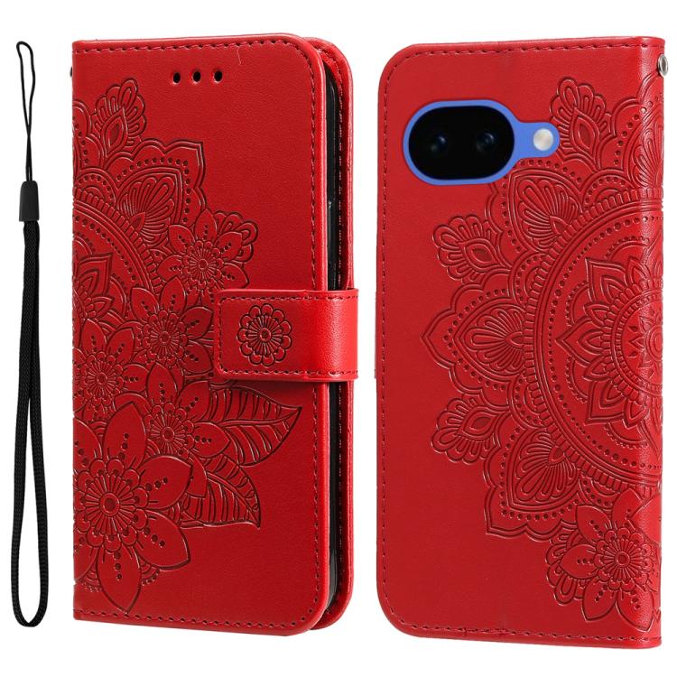 Custodia per telefono in pelle goffrata con fiori a 7 petali, For Google Pixel 11 Pro XL, For Google Pixel 11 / Pixel 11 Pro, For Google Pixel 10a, For Google Pixel 9a