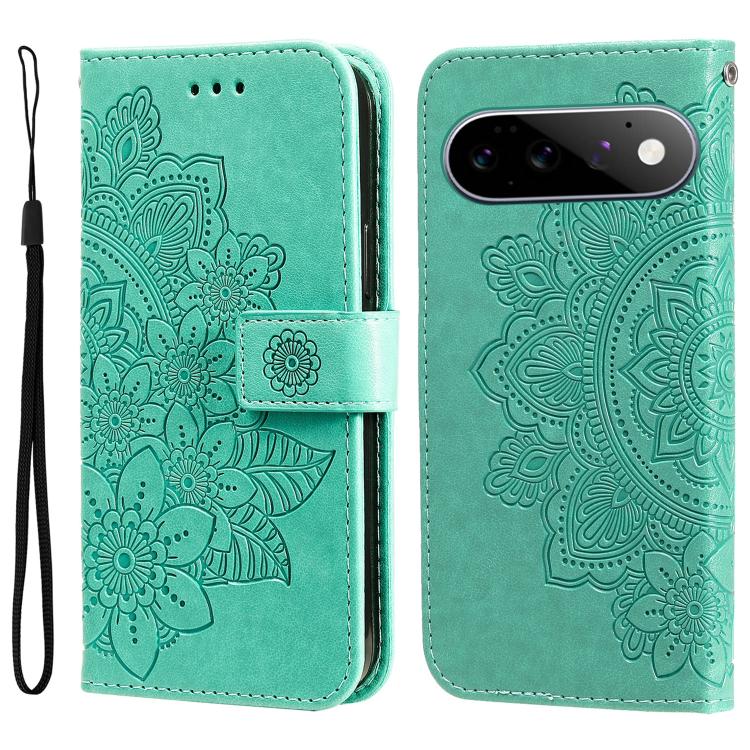 Custodia per telefono in pelle goffrata con fiori a 7 petali, For Google Pixel 11 Pro XL, For Google Pixel 11 / Pixel 11 Pro, For Google Pixel 10a, For Google Pixel 9a