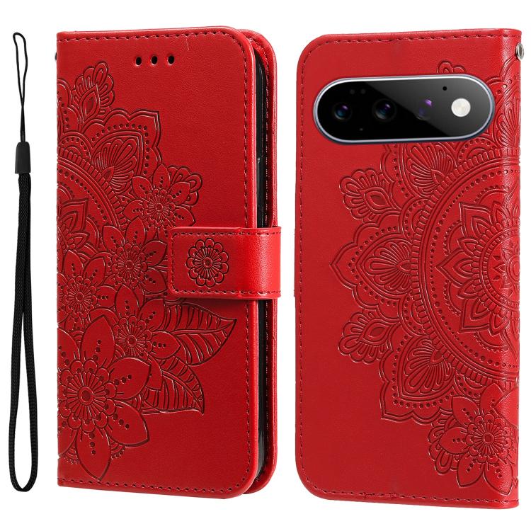 Custodia per telefono in pelle goffrata con fiori a 7 petali, For Google Pixel 11 Pro XL, For Google Pixel 11 / Pixel 11 Pro, For Google Pixel 10a, For Google Pixel 9a