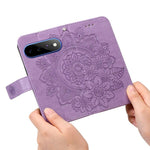 Custodia per telefono in pelle goffrata con fiori a 7 petali, For Google Pixel 11 Pro XL, For Google Pixel 11 / Pixel 11 Pro, For Google Pixel 10a, For Google Pixel 9a