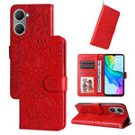 Custodia per telefono in pelle di girasole goffrata, For vivo Y300 Pro, For vivo Y38 5G / T3x 5G Global, For vivo Y100 IDN / Y200e 5G Global, For vivo Y03 4G