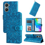Custodia per telefono in pelle di girasole goffrata, For vivo Y300 Pro, For vivo Y38 5G / T3x 5G Global, For vivo Y100 IDN / Y200e 5G Global, For vivo Y03 4G