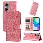 Custodia per telefono in pelle di girasole goffrata, For vivo Y300 Pro, For vivo Y38 5G / T3x 5G Global, For vivo Y100 IDN / Y200e 5G Global, For vivo Y03 4G