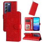 Custodia per telefono in pelle di girasole goffrata, For vivo Y300 Pro, For vivo Y38 5G / T3x 5G Global, For vivo Y100 IDN / Y200e 5G Global, For vivo Y03 4G