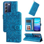 Custodia per telefono in pelle di girasole goffrata, For vivo Y300 Pro, For vivo Y38 5G / T3x 5G Global, For vivo Y100 IDN / Y200e 5G Global, For vivo Y03 4G