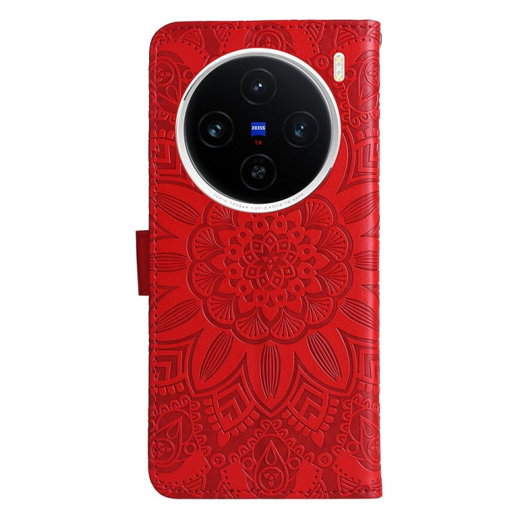 Custodia per telefono in pelle di girasole goffrata, For vivo X200, For vivo X200 Pro mini, For vivo X200 Pro, For vivo V40 Lite 4G / 5G IDN