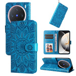 Custodia per telefono in pelle di girasole goffrata, For vivo X200, For vivo X200 Pro mini, For vivo X200 Pro, For vivo V40 Lite 4G / 5G IDN