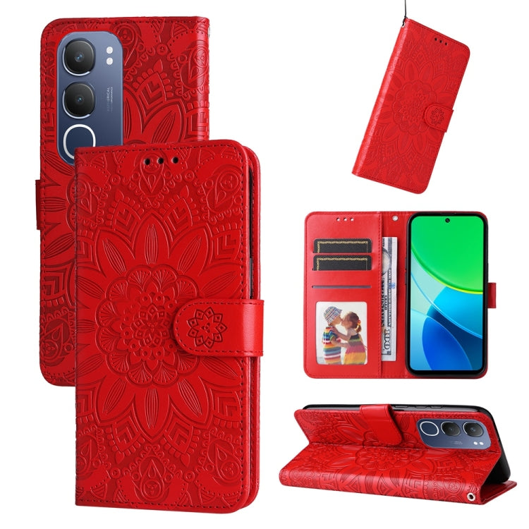 Custodia per telefono in pelle di girasole goffrata, For vivo V50, For vivo S20, For vivo S20 Pro, For vivo Y19s