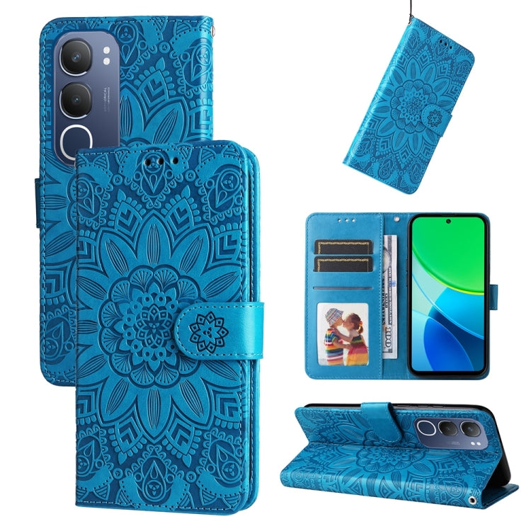 Custodia per telefono in pelle di girasole goffrata, For vivo V50, For vivo S20, For vivo S20 Pro, For vivo Y19s