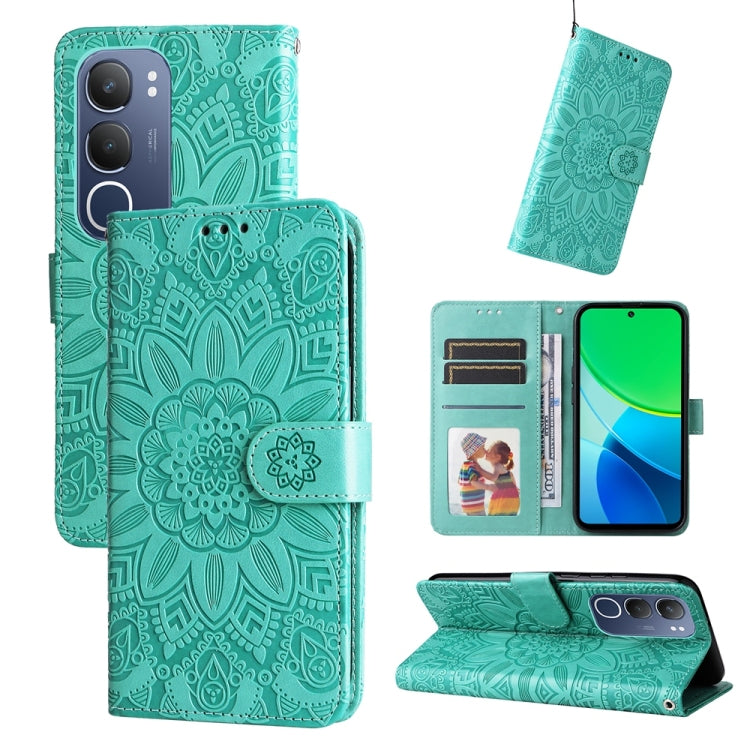 Custodia per telefono in pelle di girasole goffrata, For vivo V50, For vivo S20, For vivo S20 Pro, For vivo Y19s