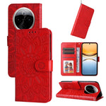 Custodia per telefono in pelle di girasole goffrata, For vivo Y300 Pro, For vivo Y38 5G / T3x 5G Global, For vivo Y100 IDN / Y200e 5G Global, For vivo Y03 4G