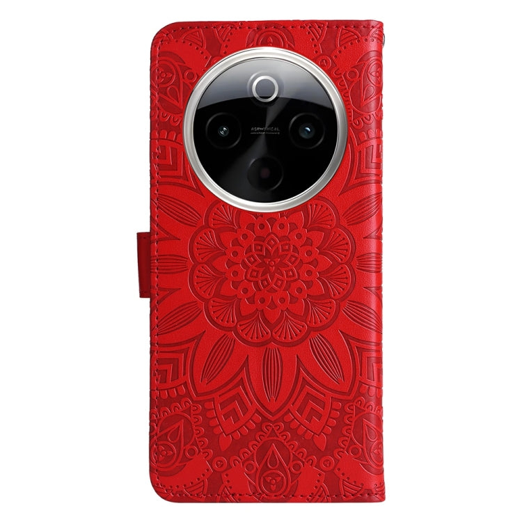 Custodia per telefono in pelle di girasole goffrata, For vivo Y300 Pro, For vivo Y38 5G / T3x 5G Global, For vivo Y100 IDN / Y200e 5G Global, For vivo Y03 4G