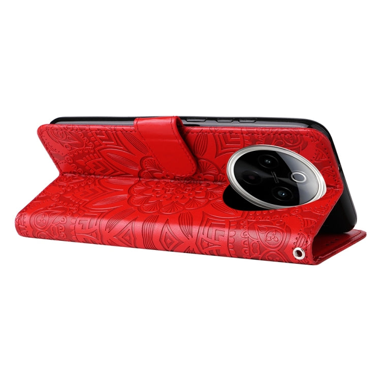Custodia per telefono in pelle di girasole goffrata, For vivo Y300 Pro, For vivo Y38 5G / T3x 5G Global, For vivo Y100 IDN / Y200e 5G Global, For vivo Y03 4G