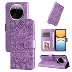 Custodia per telefono in pelle di girasole goffrata, For vivo Y300 Pro, For vivo Y38 5G / T3x 5G Global, For vivo Y100 IDN / Y200e 5G Global, For vivo Y03 4G