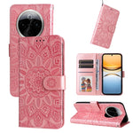 Custodia per telefono in pelle di girasole goffrata, For vivo Y300 Pro, For vivo Y38 5G / T3x 5G Global, For vivo Y100 IDN / Y200e 5G Global, For vivo Y03 4G