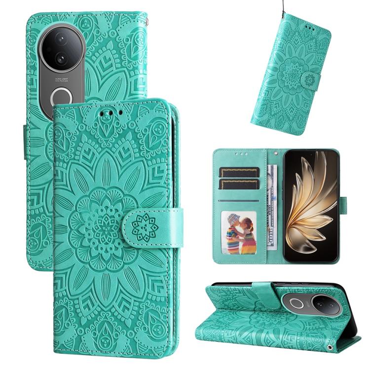 Custodia per telefono in pelle di girasole goffrata, For vivo V50, For vivo S20, For vivo S20 Pro, For vivo Y19s