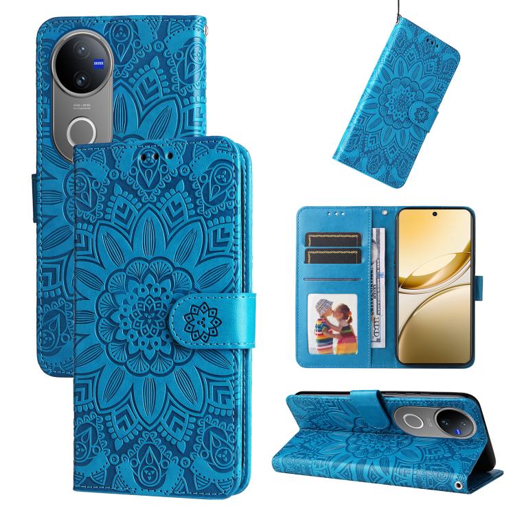 Custodia per telefono in pelle di girasole goffrata, For vivo V50, For vivo S20, For vivo S20 Pro, For vivo Y19s