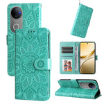 Custodia per telefono in pelle di girasole goffrata, For vivo V50, For vivo S20, For vivo S20 Pro, For vivo Y19s