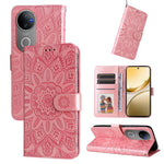 Custodia per telefono in pelle di girasole goffrata, For vivo V50, For vivo S20, For vivo S20 Pro, For vivo Y19s