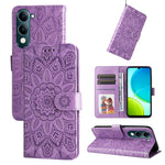 Custodia per telefono in pelle di girasole goffrata, For vivo V50 Lite 4G / 5G, For vivo Y39 5G / Y300i, For vivo Y29s 5G / Y04 4G, For vivo Y29 4G