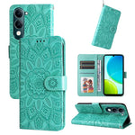 Custodia per telefono in pelle di girasole goffrata, For vivo V50 Lite 4G / 5G, For vivo Y39 5G / Y300i, For vivo Y29s 5G / Y04 4G, For vivo Y29 4G