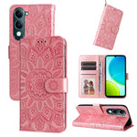 Custodia per telefono in pelle di girasole goffrata, For vivo V50 Lite 4G / 5G, For vivo Y39 5G / Y300i, For vivo Y29s 5G / Y04 4G, For vivo Y29 4G
