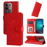 Custodia per telefono in pelle di girasole goffrata, For vivo V50 Lite 4G / 5G, For vivo Y39 5G / Y300i, For vivo Y29s 5G / Y04 4G, For vivo Y29 4G
