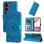 Custodia per telefono in pelle di girasole goffrata, For vivo Y31 5G 2025, For vivo Y400 5G, For vivo V60 5G Global, For vivo Y400 Pro 5G / V40e / iQOO Z9s