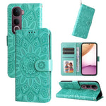Custodia per telefono in pelle di girasole goffrata, For vivo Y31 5G 2025, For vivo Y400 5G, For vivo V60 5G Global, For vivo Y400 Pro 5G / V40e / iQOO Z9s