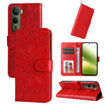 Custodia per telefono in pelle di girasole goffrata, For vivo Y31 5G 2025, For vivo Y400 5G, For vivo V60 5G Global, For vivo Y400 Pro 5G / V40e / iQOO Z9s