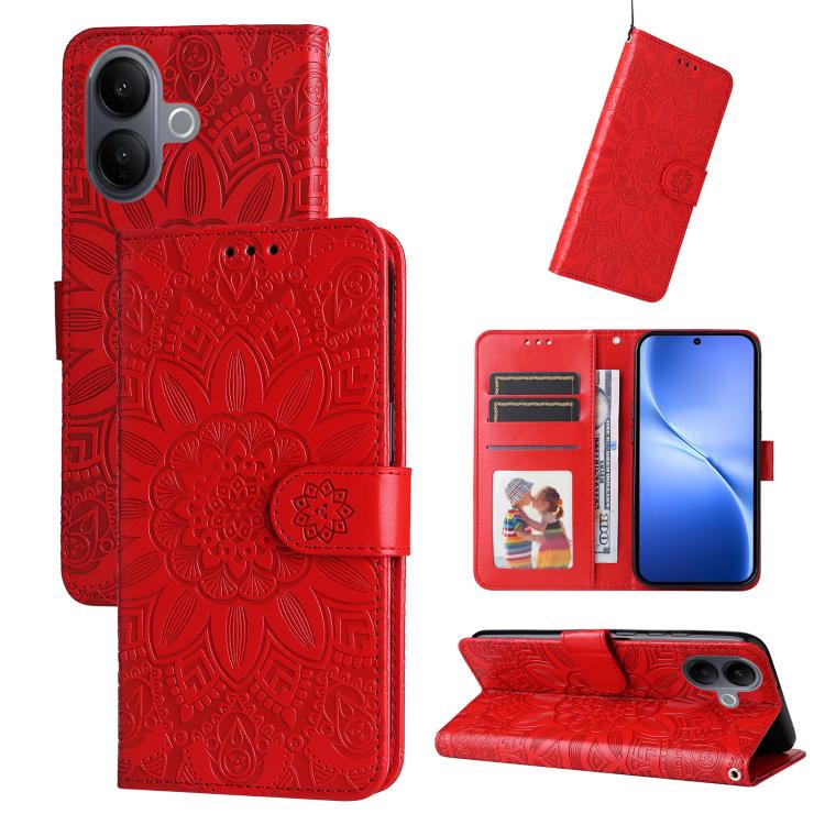 Custodia per telefono in pelle di girasole goffrata, For vivo Y500 Pro 5G, For vivo X300 Pro, For vivo X300, For vivo V60 Lite 4G / 5G