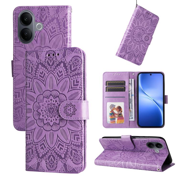 Custodia per telefono in pelle di girasole goffrata, For vivo Y500 Pro 5G, For vivo X300 Pro, For vivo X300, For vivo V60 Lite 4G / 5G