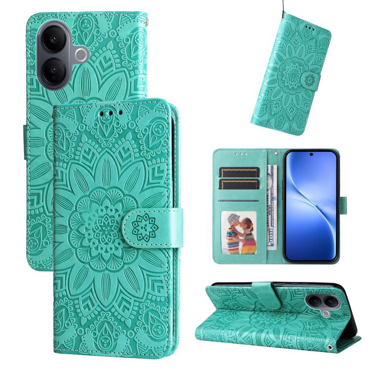 Custodia per telefono in pelle di girasole goffrata, For vivo Y500 Pro 5G, For vivo X300 Pro, For vivo X300, For vivo V60 Lite 4G / 5G