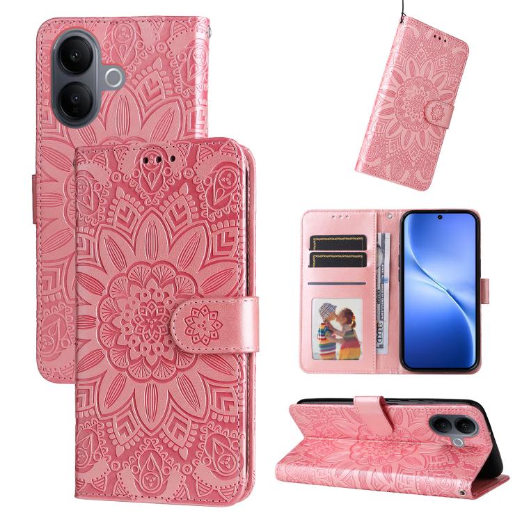 Custodia per telefono in pelle di girasole goffrata, For vivo Y500 Pro 5G, For vivo X300 Pro, For vivo X300, For vivo V60 Lite 4G / 5G