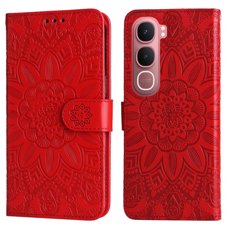 Custodia per telefono in pelle di girasole goffrata, For vivo Y31 5G 2025, For vivo Y400 5G, For vivo V60 5G Global, For vivo Y400 Pro 5G / V40e / iQOO Z9s