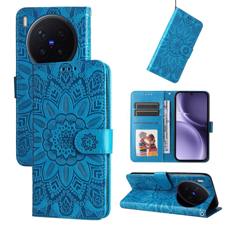 Custodia per telefono in pelle di girasole goffrata, For vivo Y500 Pro 5G, For vivo X300 Pro, For vivo X300, For vivo V60 Lite 4G / 5G