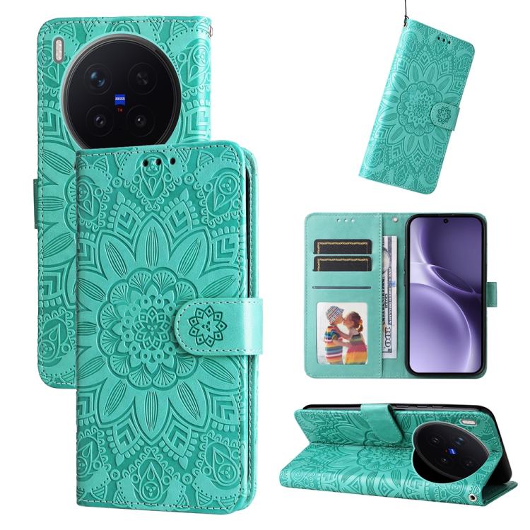 Custodia per telefono in pelle di girasole goffrata, For vivo Y500 Pro 5G, For vivo X300 Pro, For vivo X300, For vivo V60 Lite 4G / 5G