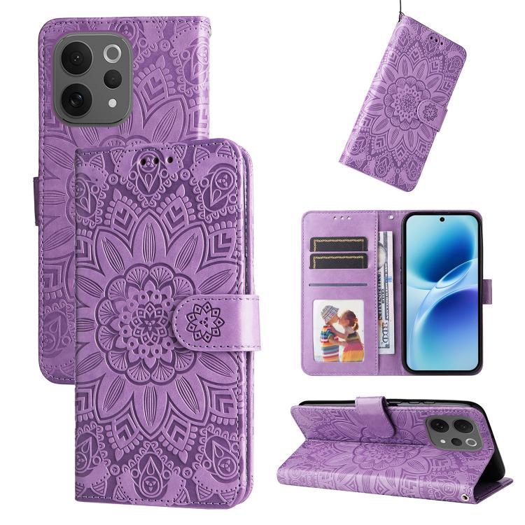 Custodia per telefono in pelle di girasole goffrata, For vivo Y600 Pro 5G, For vivo Y21 5G 2026 / vivo Y05 4G, For vivo V70 FE 5G, For vivo S50 5G / V70 5G