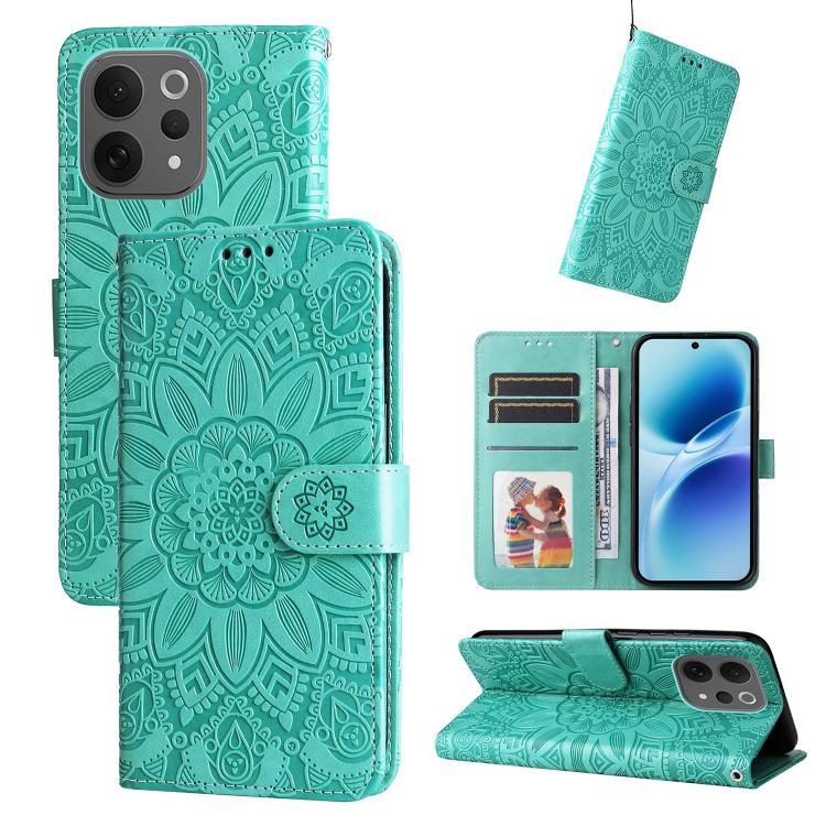 Custodia per telefono in pelle di girasole goffrata, For vivo Y600 Pro 5G, For vivo Y21 5G 2026 / vivo Y05 4G, For vivo V70 FE 5G, For vivo S50 5G / V70 5G