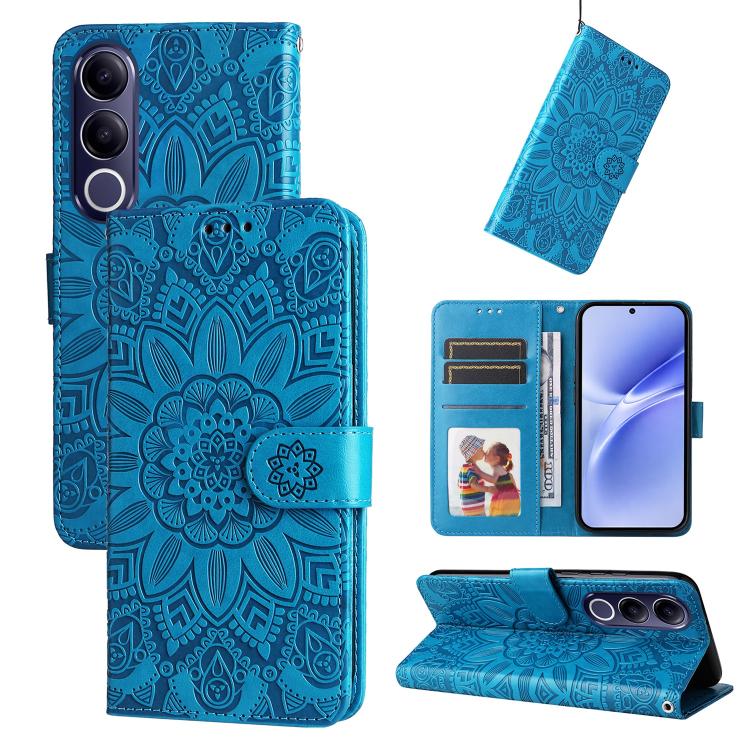 Custodia per telefono in pelle di girasole goffrata, For vivo Y600 Pro 5G, For vivo Y21 5G 2026 / vivo Y05 4G, For vivo V70 FE 5G, For vivo S50 5G / V70 5G
