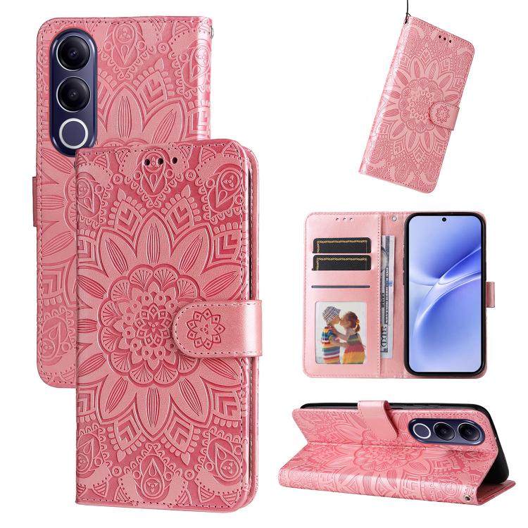 Custodia per telefono in pelle di girasole goffrata, For vivo Y600 Pro 5G, For vivo Y21 5G 2026 / vivo Y05 4G, For vivo V70 FE 5G, For vivo S50 5G / V70 5G