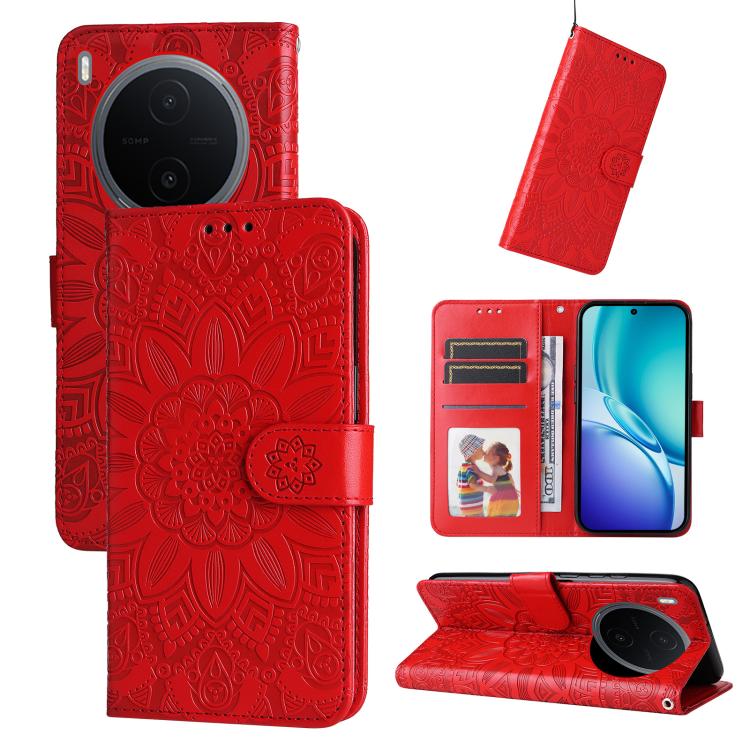 Custodia per telefono in pelle di girasole goffrata, For vivo Y600 Pro 5G, For vivo Y21 5G 2026 / vivo Y05 4G, For vivo V70 FE 5G, For vivo S50 5G / V70 5G