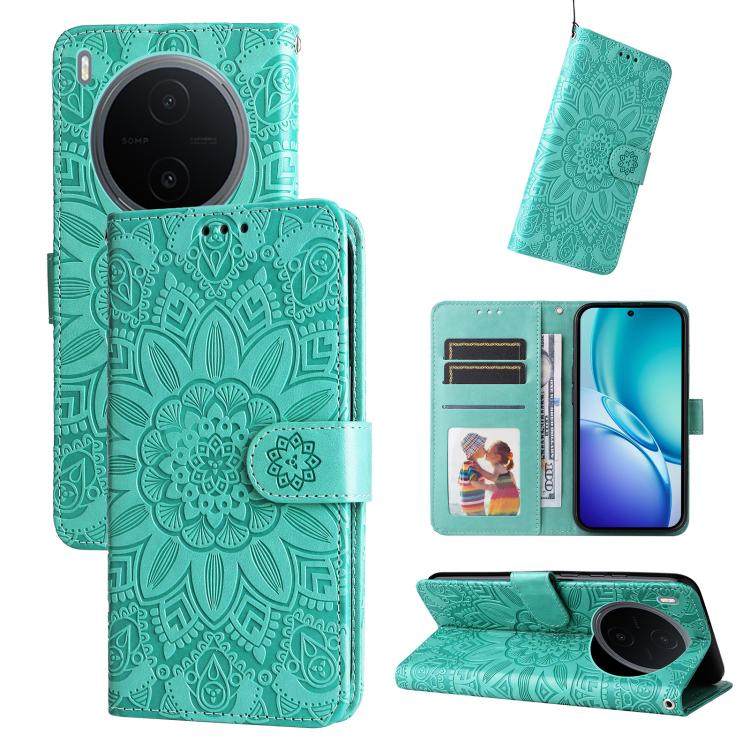 Custodia per telefono in pelle di girasole goffrata, For vivo Y600 Pro 5G, For vivo Y21 5G 2026 / vivo Y05 4G, For vivo V70 FE 5G, For vivo S50 5G / V70 5G
