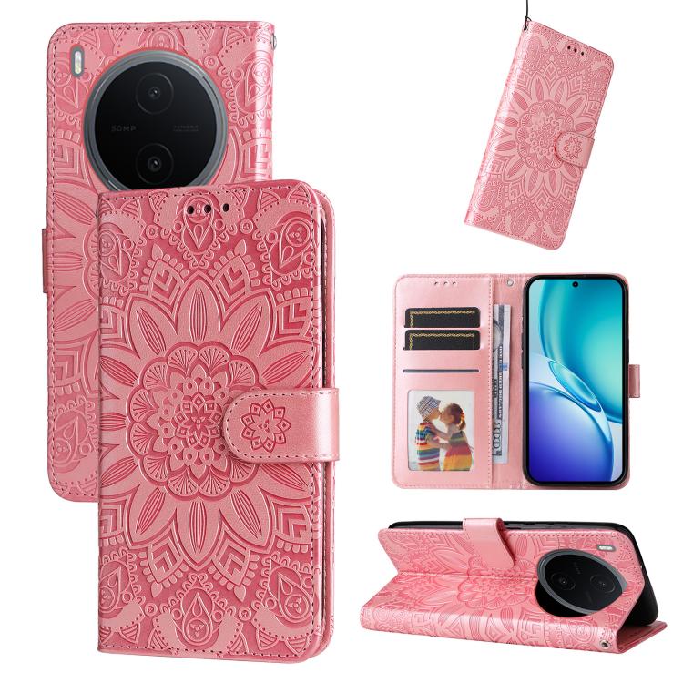 Custodia per telefono in pelle di girasole goffrata, For vivo Y600 Pro 5G, For vivo Y21 5G 2026 / vivo Y05 4G, For vivo V70 FE 5G, For vivo S50 5G / V70 5G