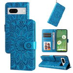 Custodia per telefono in pelle di girasole goffrata, For Google Pixel 8, For Google Pixel 7a, For Google Pixel 7 Pro, For Google Pixel 7